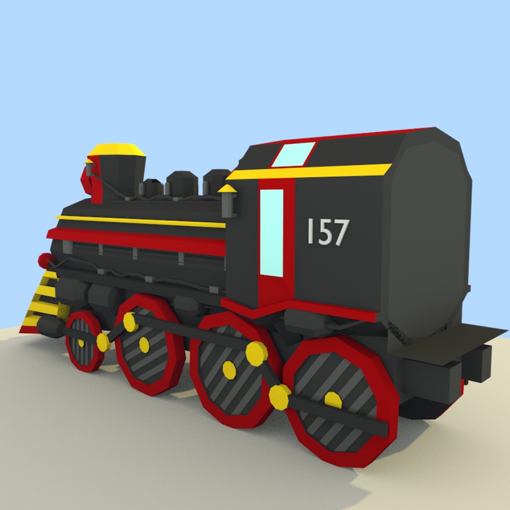 Low Poly Steam Train preview image 4